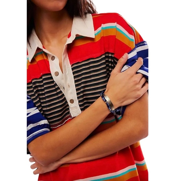 WE THE FREE by FREE PEOPLE Red Hot Summer Tee Tunic Oversized - Picture 4 of 11